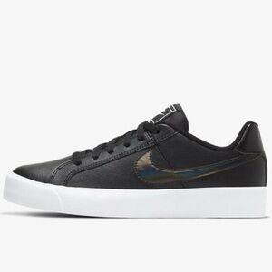 Nike Womens Court Royale AC Black Leather Low Top Lace Up Sneaker AO2810-003 9